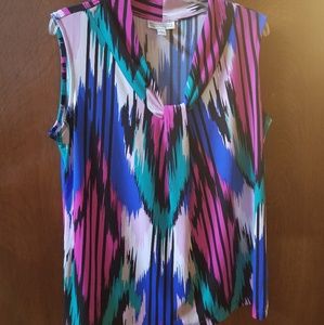 Dana Buchman sleeveless colorful top